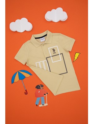 U.s. Polo Assn. Erkek Çocuk Açık Haki Tişört 50307175-VR183