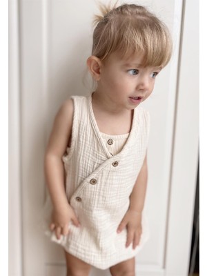 Cigit Organic Kruvaze Yaka Zıbın 0-3 Yaş Krem