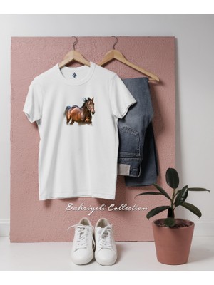 Oversize Mustange Horse _ At Tasarımlı Unisex T-Shirt