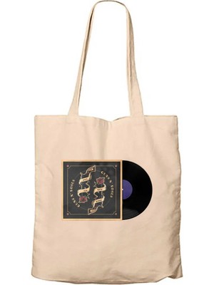 Guns N Roses New Fose Plak Krem Kanvas Bez Çanta