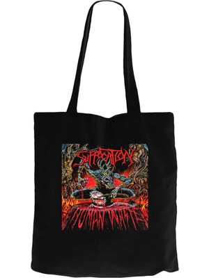 Suffocation Human Wolte Siyah Kanvas Bez Çanta