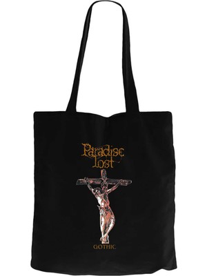 Paradise Lost Gothic Siyah Kanvas Bez Çanta