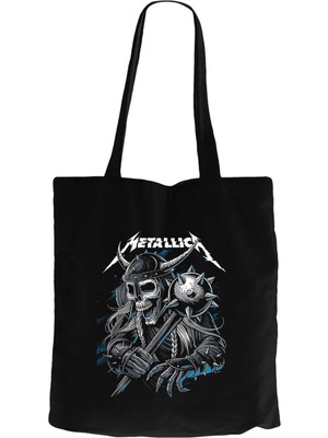 Metallica Vikings Siyah Kanvas Bez Çanta