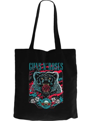 Guns N Roses Bear Siyah Kanvas Bez Çanta