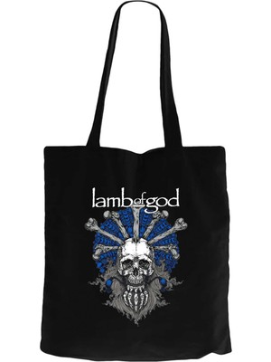 Lamb Of God Bearded Skull Siyah Kanvas Bez Çanta
