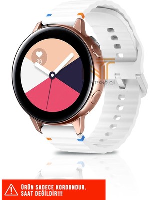 Samsung Galaxy Watch Active / Galaxy Watch Active 2 40/44MM Uyumlu Wave Silikon Kordon 20MM