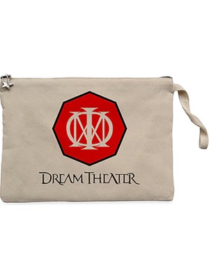 Dream Theater Logo 2 Krem Clutch Astarlı Cüzdan / El Çantası
