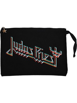 Judas Priest Logo 2 Siyah Clutch Astarlı Cüzdan / El Çantası