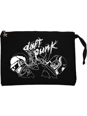 Daft Punk Ropes Siyah Clutch Astarlı Cüzdan / El Çantası