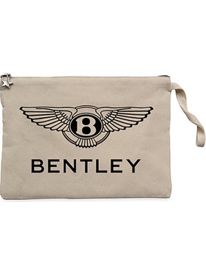 Bentley Logo Krem Clutch Astarlı Cüzdan / El Çantası