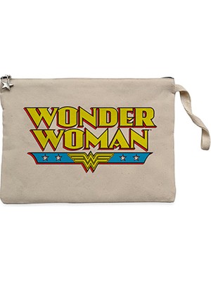 Wonder Woman Vintage Krem Clutch Astarlı Cüzdan / El Çantası