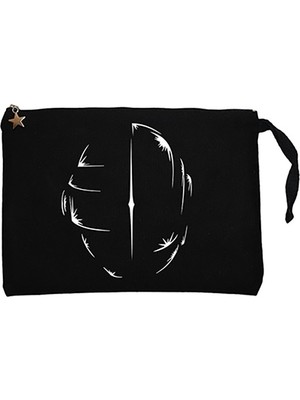Daft Punk Helmet Siyah Clutch Astarlı Cüzdan / El Çantası