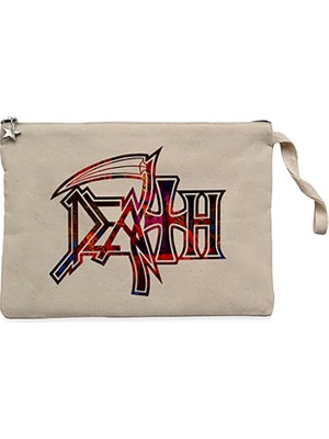 Death Rainbow Krem Clutch Astarlı Cüzdan / El Çantası