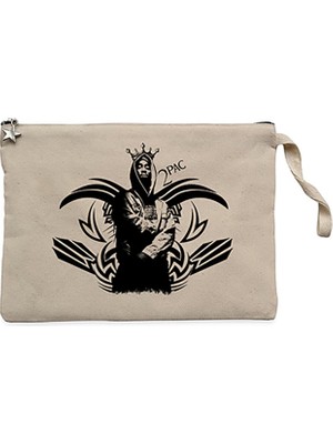 Tupac King Man Krem Clutch Astarlı Cüzdan / El Çantası