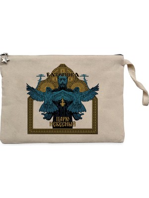 Batushka Blue Krem Clutch Astarlı Cüzdan / El Çantası