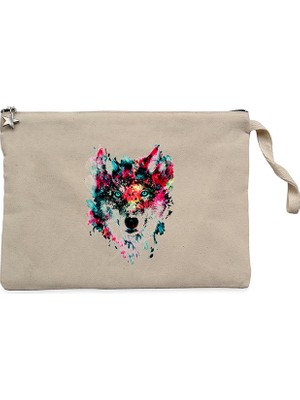Wolf Color Siyah Clutch Astarlı Cüzdan / El Çantası