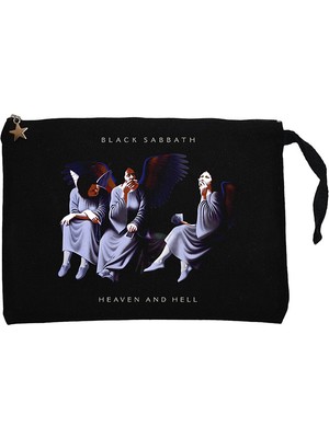 Black Sabbath Heaven And Hell Siyah Clutch Astarlı Cüzdan / El Çantası