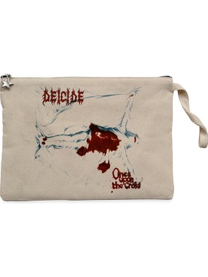 Deicide Once Upon The Cross Krem Clutch Astarlı Cüzdan / El Çantası