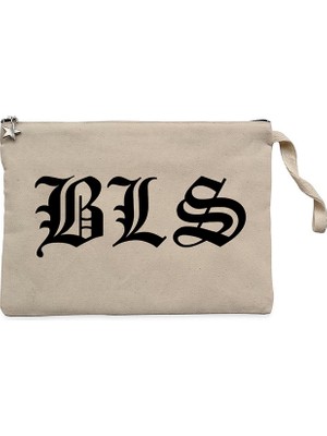 Black Label Society Bls Krem Clutch Astarlı Cüzdan / El Çantası