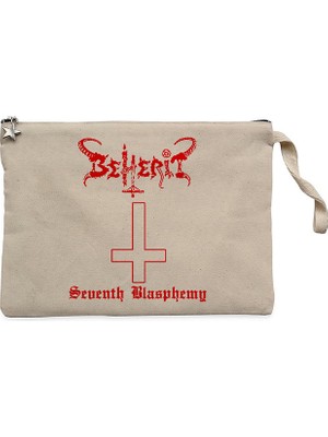 Beherit Seventh Blasphemy Krem Clutch Astarlı Cüzdan / El Çantası