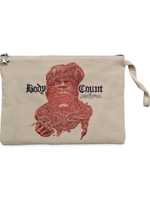 Body Count Carnivore Krem Clutch Astarlı Cüzdan / El Çantası