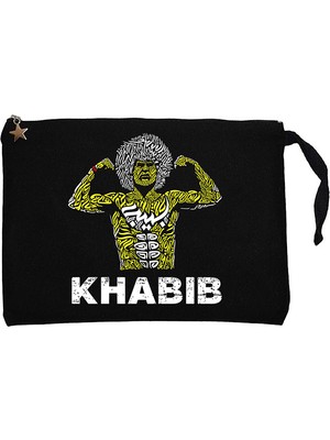 Khabib Graphic Siyah Clutch Astarlı Cüzdan / El Çantası