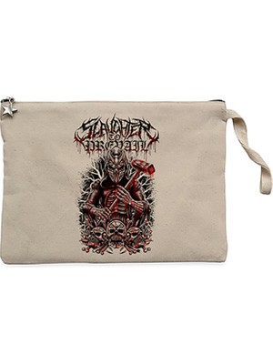 Slaughter To Prevail Skull Krem Clutch Astarlı Cüzdan / El Çantası
