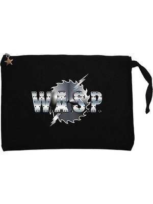 Wasp Logo Siyah Clutch Astarlı Cüzdan / El Çantası