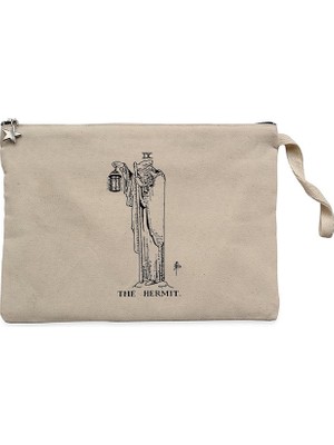 LED Zeppelin The Hermit Krem Clutch Astarlı Cüzdan / El Çantası