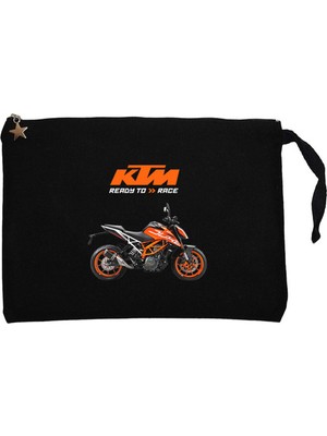 Ktm 1290 Super Duke R Siyah Clutch Astarlı Cüzdan / El Çantası