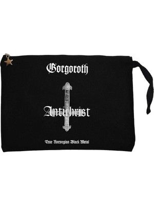 Gorgoroth Antichrist Siyah Clutch Astarlı Cüzdan / El Çantası