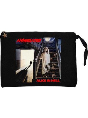 Annihilator Alice In Hell Siyah Clutch Astarlı Cüzdan / El Çantası