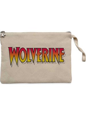 Wolverine Color Text Krem Clutch Astarlı Cüzdan / El Çantası