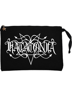 Katatonia Logo 2 Siyah Clutch Astarlı Cüzdan / El Çantası
