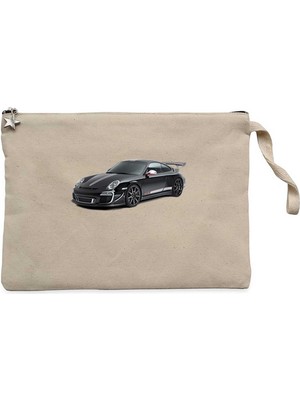 Porshe 911 Gt3 Krem Clutch Astarlı Cüzdan / El Çantası