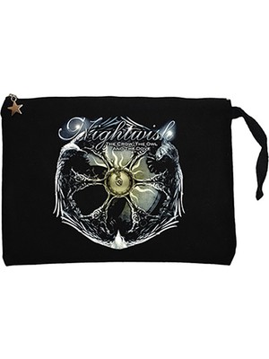 Nightwish The Crow The Owl Siyah Clutch Astarlı Cüzdan / El Çantası