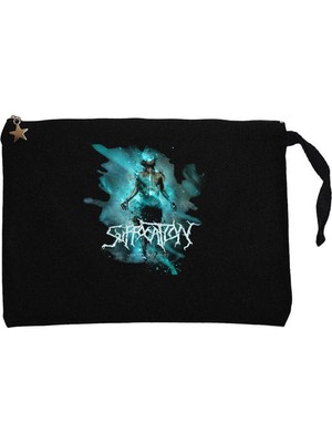 Suffacation Of The Dark Light Siyah Clutch Astarlı Cüzdan / El Çantası