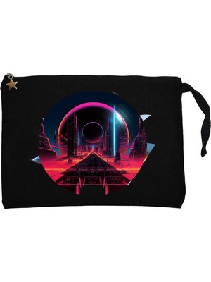 Techno Album World Siyah Clutch Astarlı Cüzdan / El Çantası