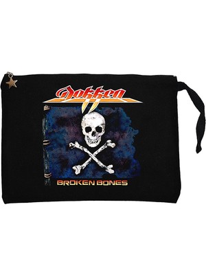 Dokken Broken Bones Siyah Clutch Astarlı Cüzdan / El Çantası