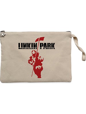 Linkin Park Soilder Krem Clutch Astarlı Cüzdan / El Çantası