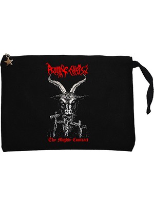 Rotting Christ Thy Mighty Contract Siyah Clutch Astarlı Cüzdan / El Çantası