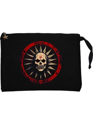 Astek Medallion Siyah Clutch Astarlı Cüzdan / El Çantası