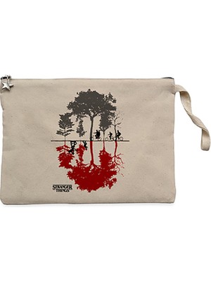 Stranger Things Tree Krem Clutch Astarlı Cüzdan / El Çantası