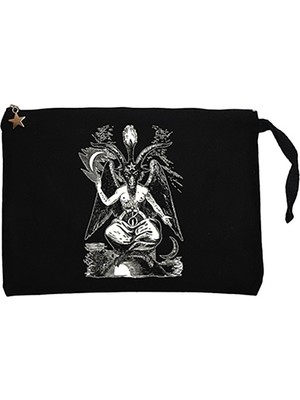 Baphomet Cliphas Levi Del Siyah Clutch Astarlı Cüzdan / El Çantası