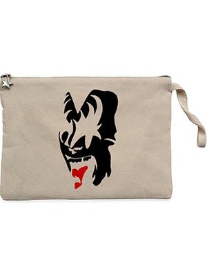 Kiss Face Krem Clutch Astarlı Cüzdan / El Çantası