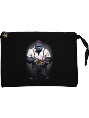 Goril Mafia Siyah Clutch Astarlı Cüzdan / El Çantası