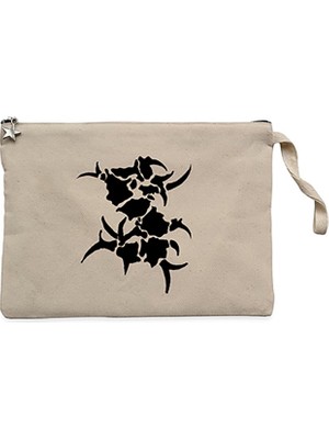 Sepultura Logo Krem Clutch Astarlı Cüzdan / El Çantası