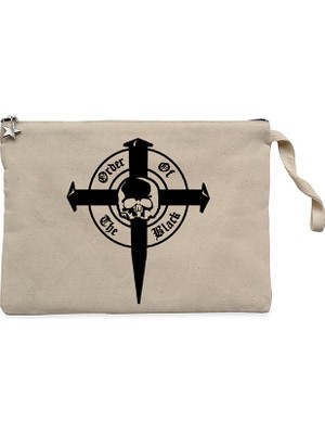 Black Label Society Order Of Black Skull Krem Clutch Astarlı Cüzdan / El Çantası