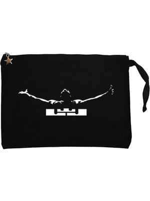 Lebron James Logo History Siyah Clutch Astarlı Cüzdan / El Çantası