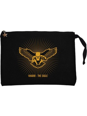 Khabib The Eagle By Sapto Siyah Clutch Astarlı Cüzdan / El Çantası